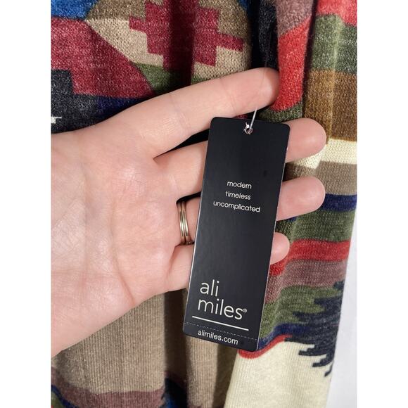 Ali Miles Cardigan Duster Sweater Size Large NEW Southwestern Navajo Cabincore - Picture 11 of 15